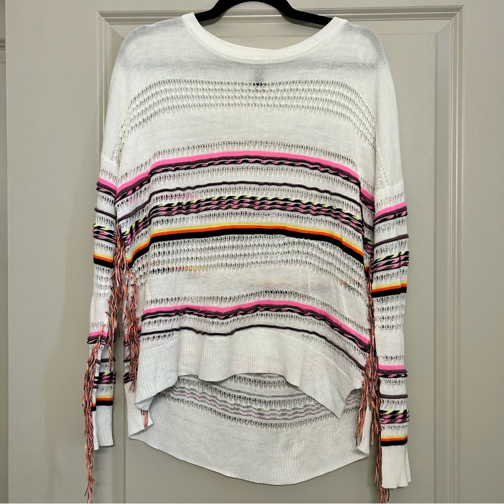 Aqua Fringe Sweater